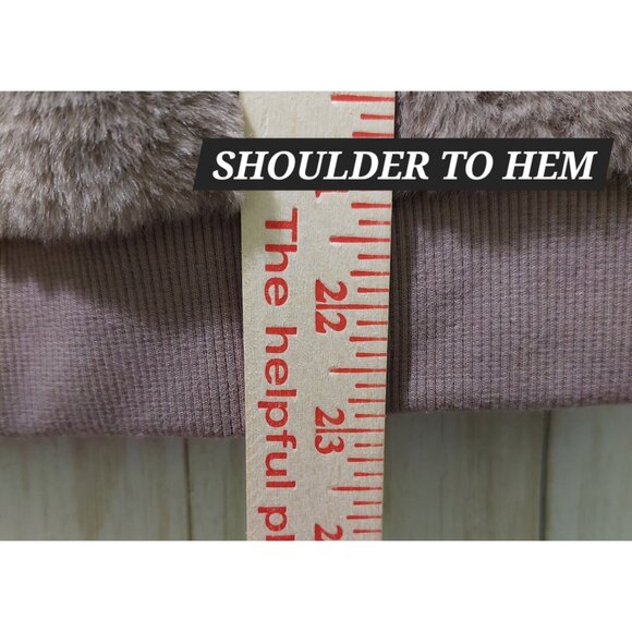 Philosophy Republic Women's Faux Fur Pullover Top Tan Size Small Lined~Soft~Cozy - Picture 12 of 14